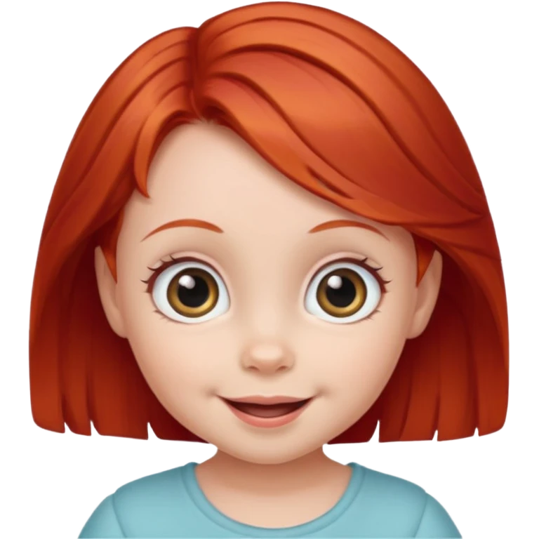 red hair baby girl big eyes emoji