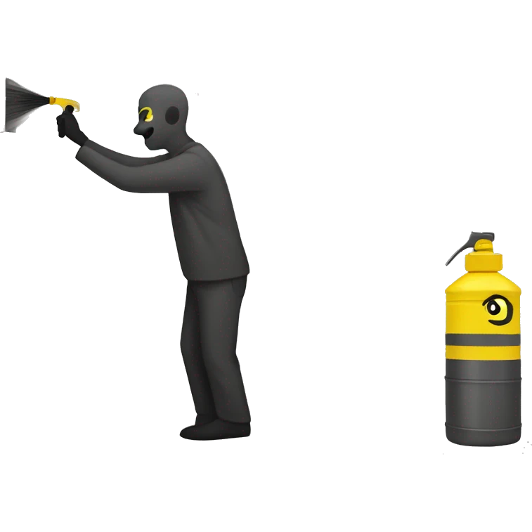 man spraying on a wall emoji