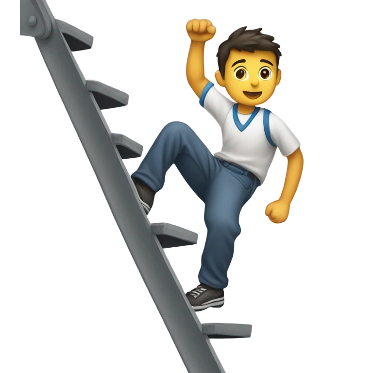 Using a step to climb emoji