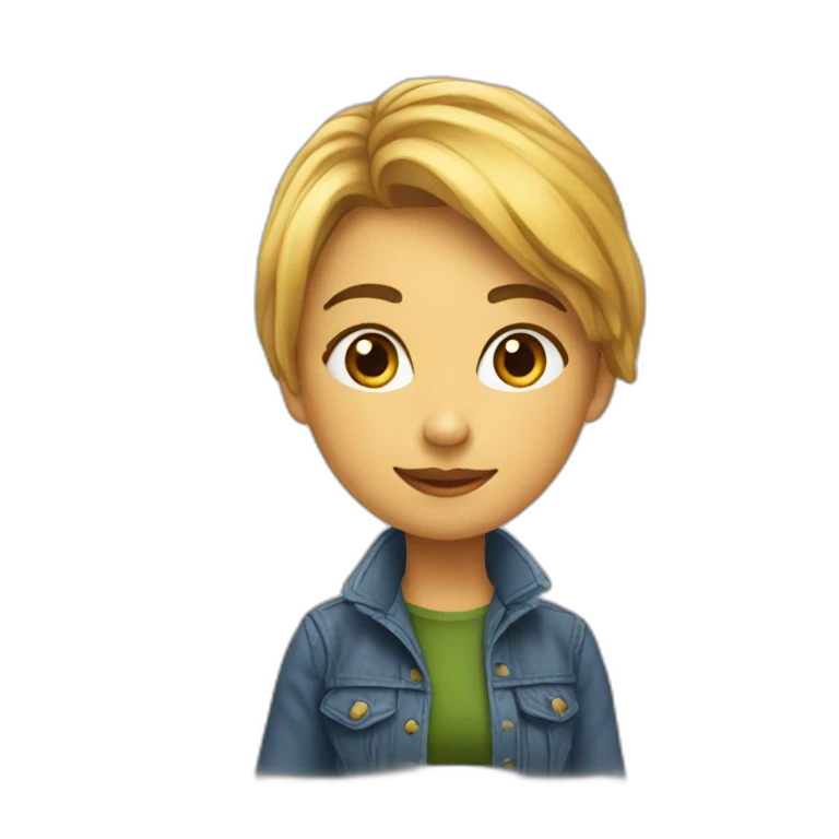 Une jolie fille qui dessine emoji