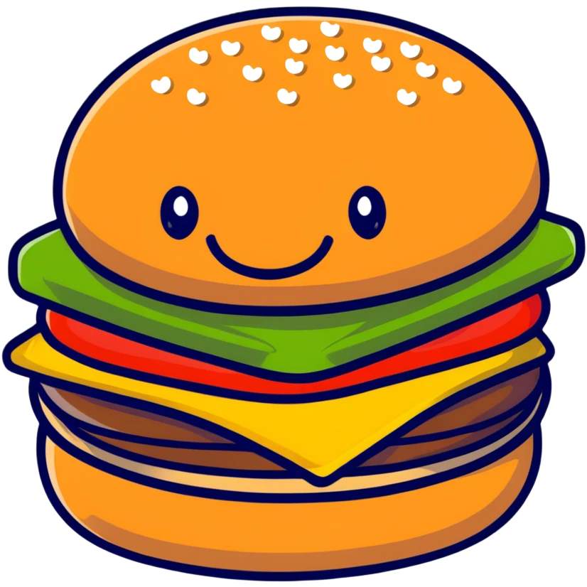cute smiling burger character emoji