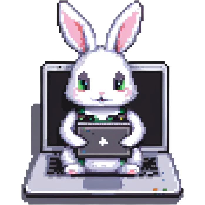 bunny with a laptop emoji