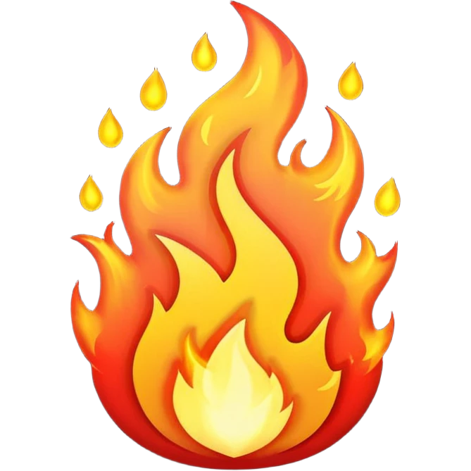 glitter red fire emoji