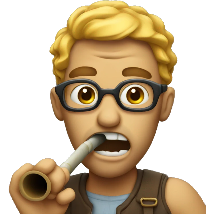 Crazy face holding pipe  emoji