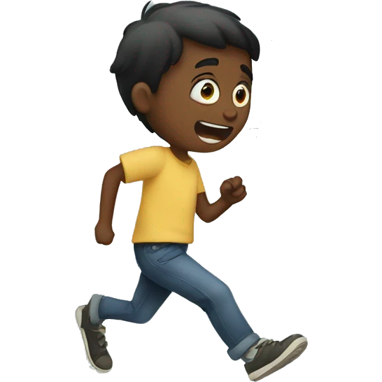Boy chasing mosquitos emoji
