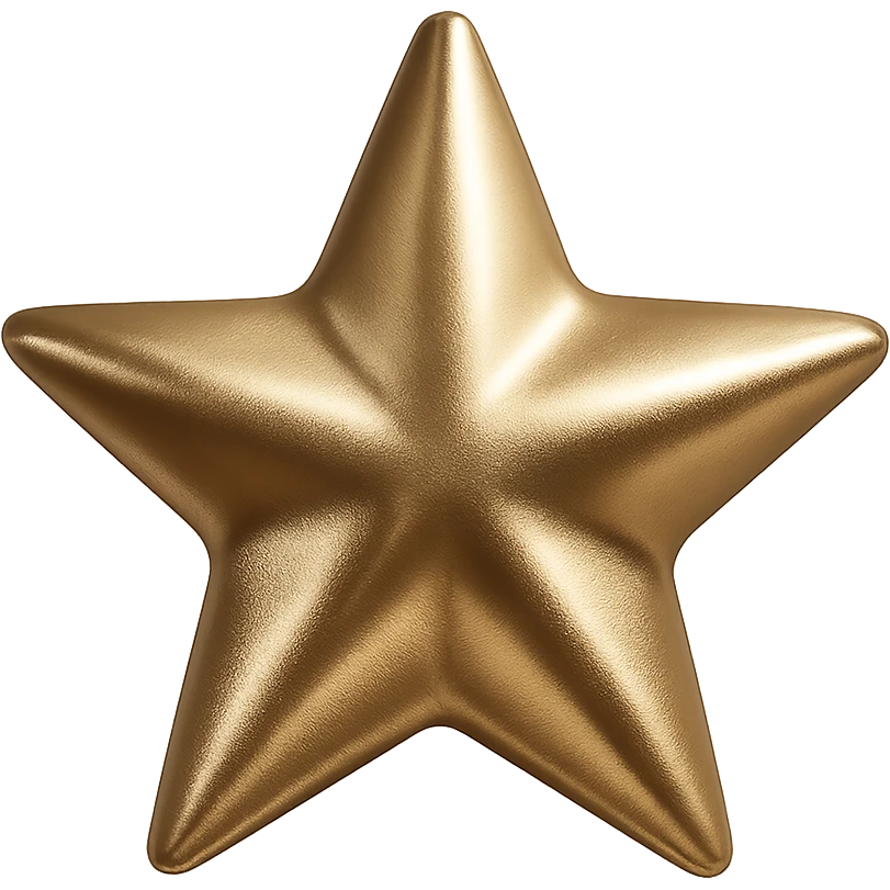 small star with a satin finish, glamorous and stylish, no background emoji