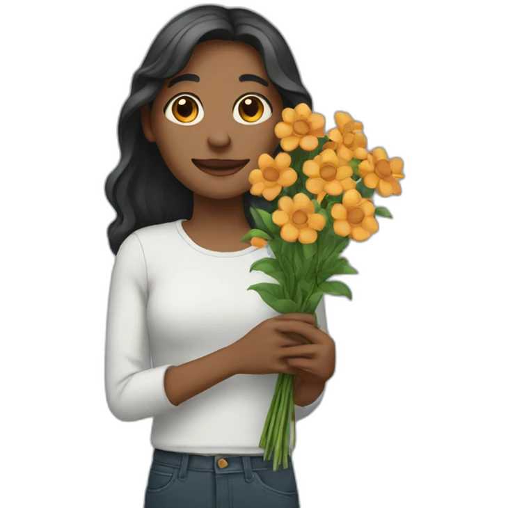 person holding flowers emoji