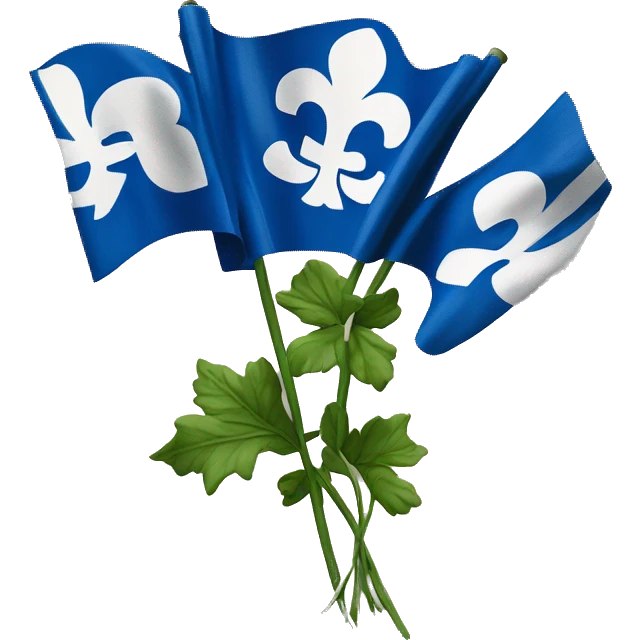 drapeau du quebec avec 4 fleurs de lis emoji