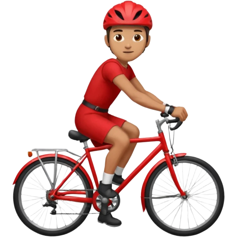 male courier wearing a red dress riding a bike, clear and expressive emoji