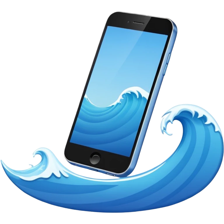 phone crossed by a calm wave line emoji