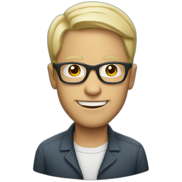 white man with white glasses emoji