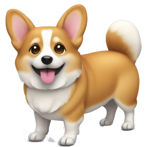 cute corgi no tail emoji