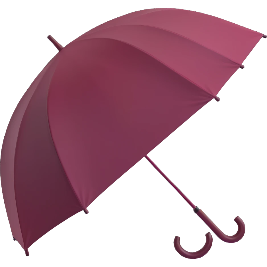 burgundy umbrella with a transparent canopy in 3D emoji style emoji