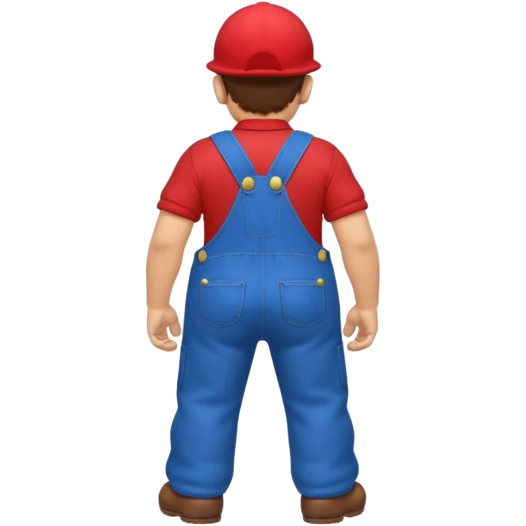 back view of super mario with huge massive buttcheeks  emoji