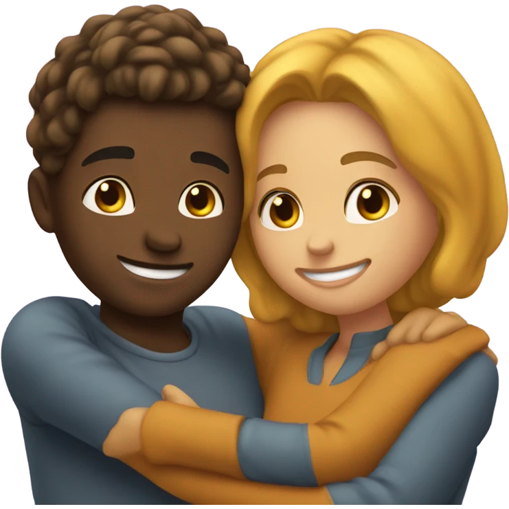 Hug another person with love emoji