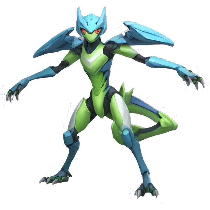genji-genesect-raptor-Fakémon-hybrid full body emoji
