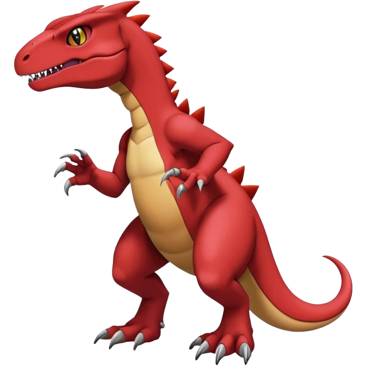  Cool Edgy Maroon Guilmon-Charmeleon-Digimon-Fakemon-Velociraptor full body emoji