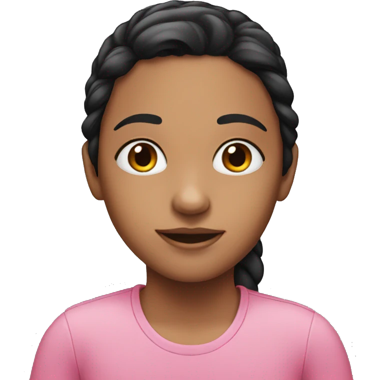 half pink half black haired girl emoji