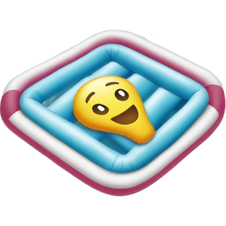 inflatable floating mattress on pool emoji