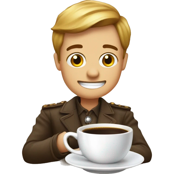 FranceBullog with cup of coffee  emoji