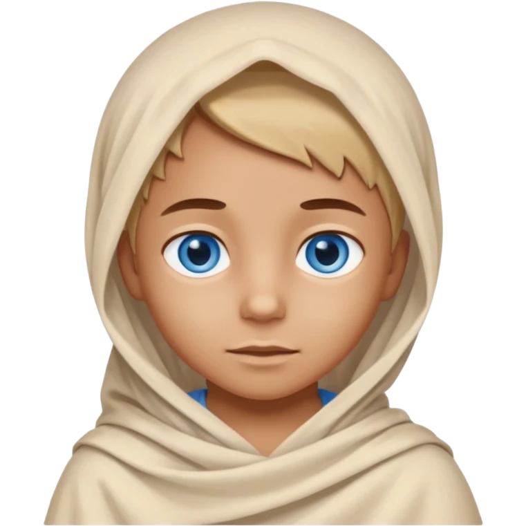 blue eyed desert child with creme cloth emoji