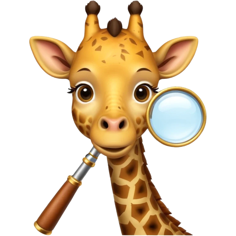 curious giraffe with magnifying glass emoji