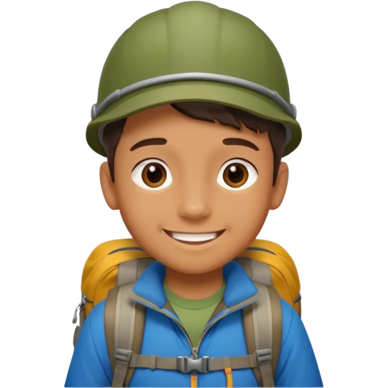 Boy + backpack,Mountain Campers. emoji