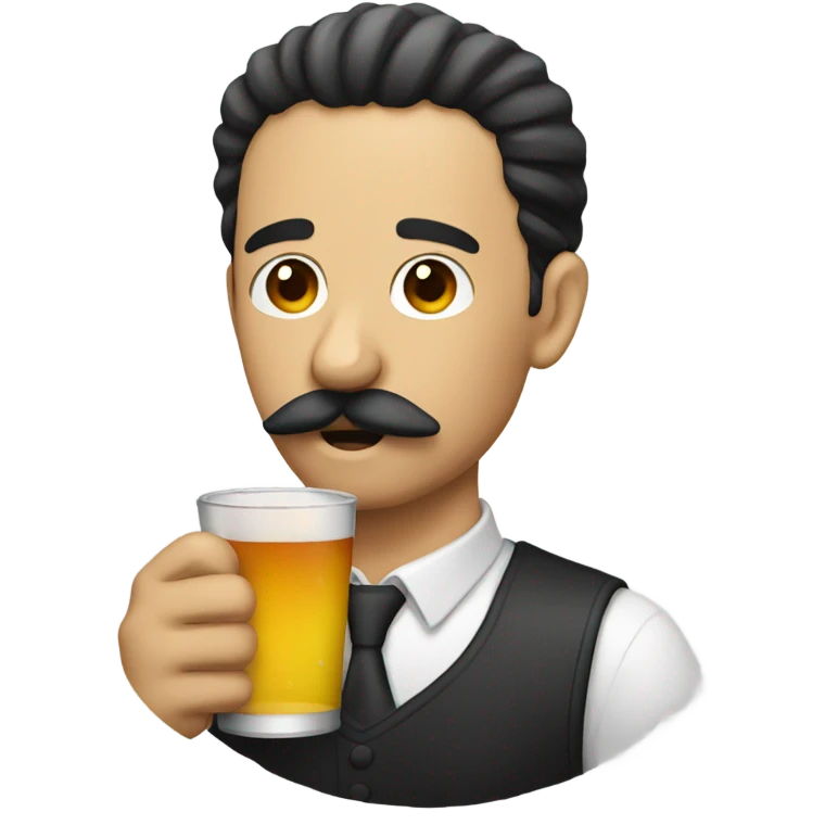 Guy with mustache drinking a cockta emoji