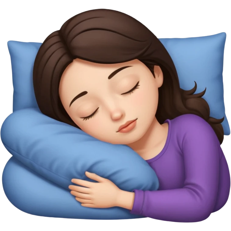 Brunette girl sleeping emoji
