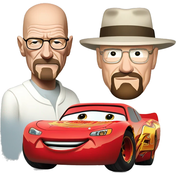 Walter White next to Lightning McQueen emoji
