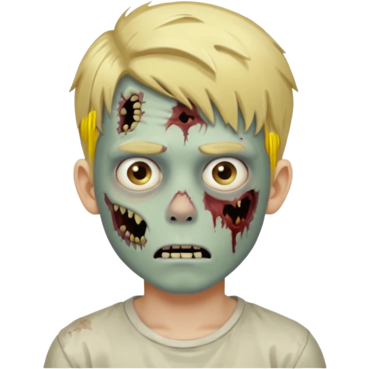 boy zombie with blonde hair no expressions 19 years emoji