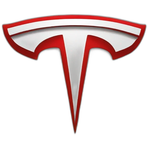 Tesla logo in red emoji