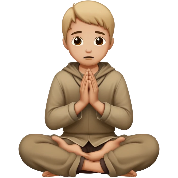 person on their knees begging with hands clasped together and pleading expression emoji