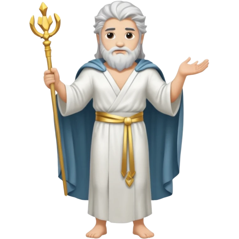 fullbody silverhair god ZEUS, white robe over shoulder emoji