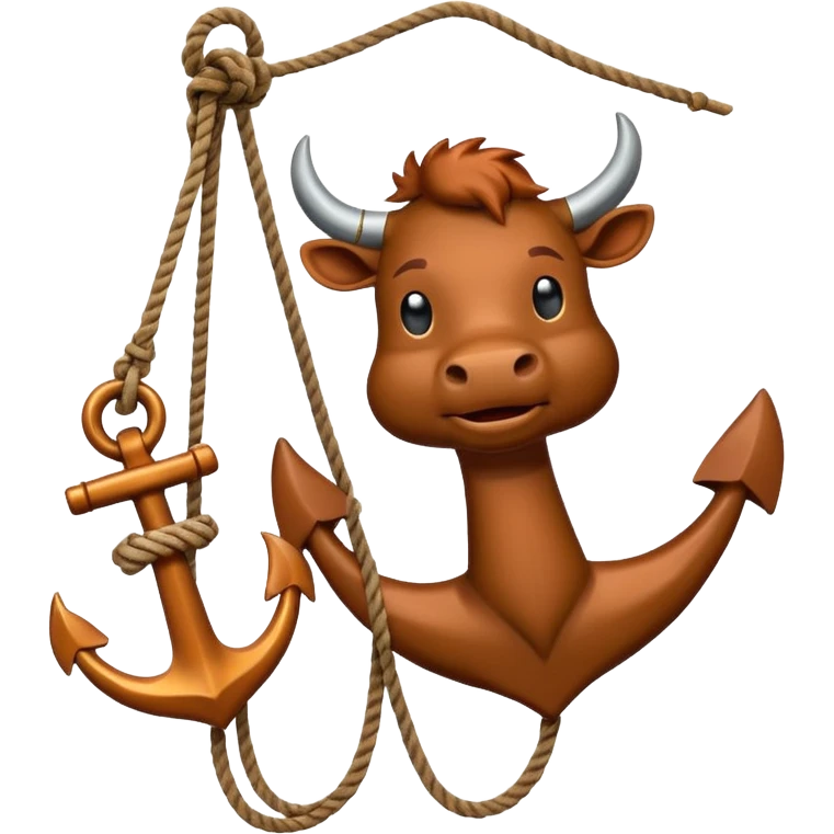 Je veux un emoji encre dans ce style là : ⚓ je veux qu’il représente sentimental par un bœuf : 🪢 emoji