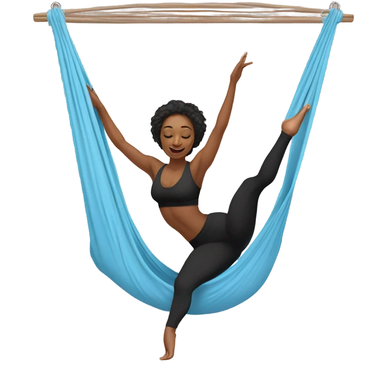 Khalyn doing aerial yoga emoji