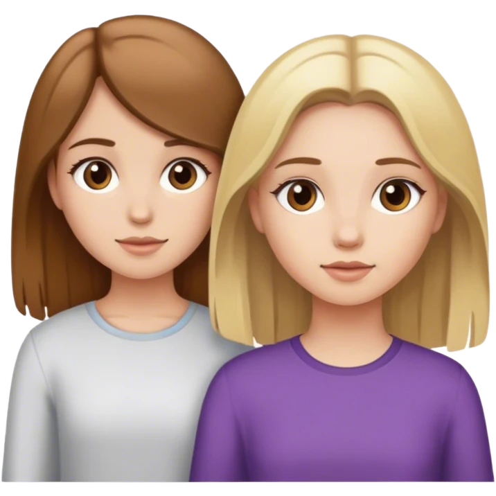 Girl with brown hair and girl with blonde hair  emoji