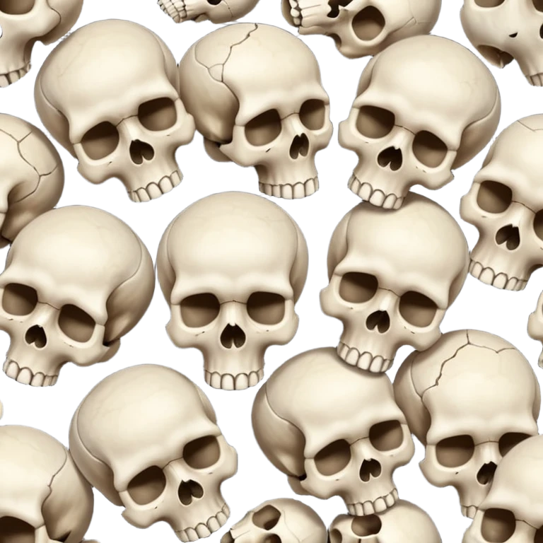 Piles of Skulls, seamless, top down perspective, in the style of gritty realism emoji