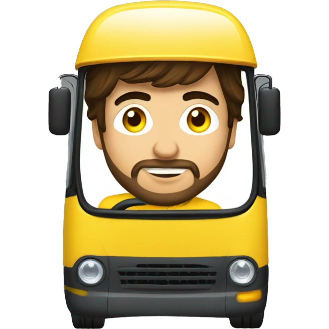 Fernando Alonso driving a yellow bus emoji