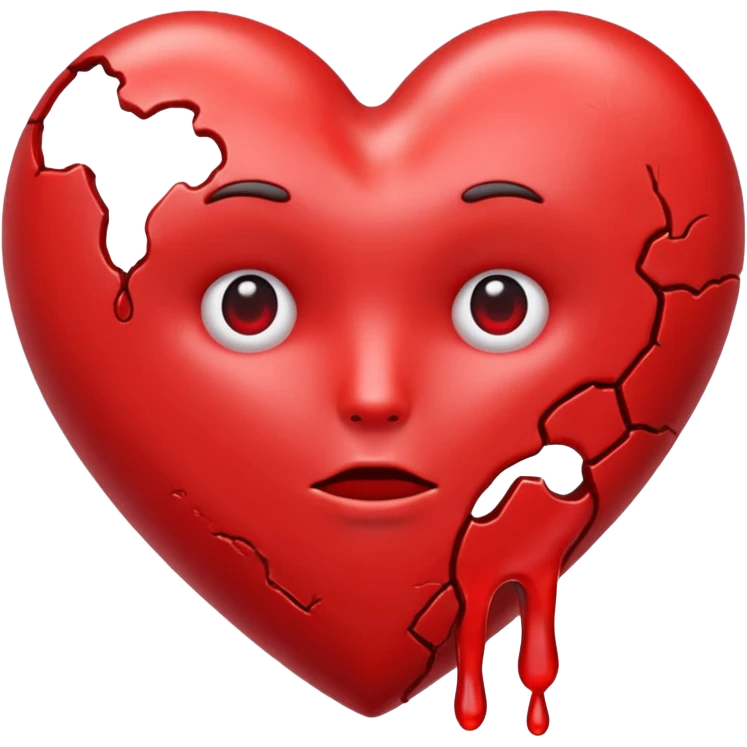 Melting heart pain heart without facce emoji