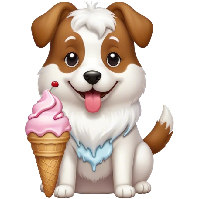 perro con helado emoji
