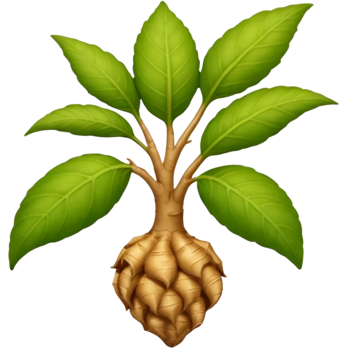 ginger root with leaves emoji
