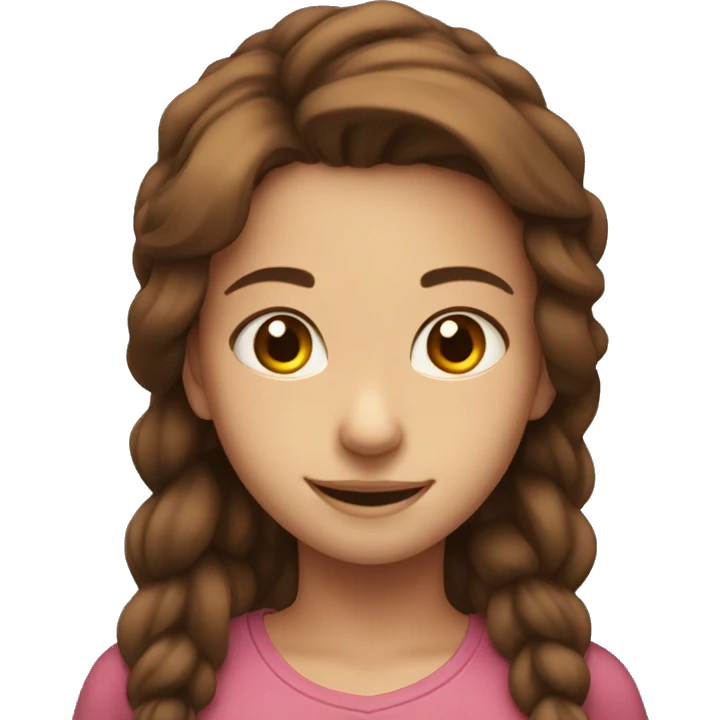 smiling girl with brown hair wow emoji