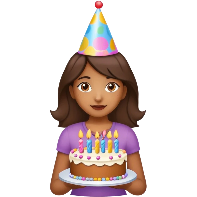 Brown girl birthday emoji