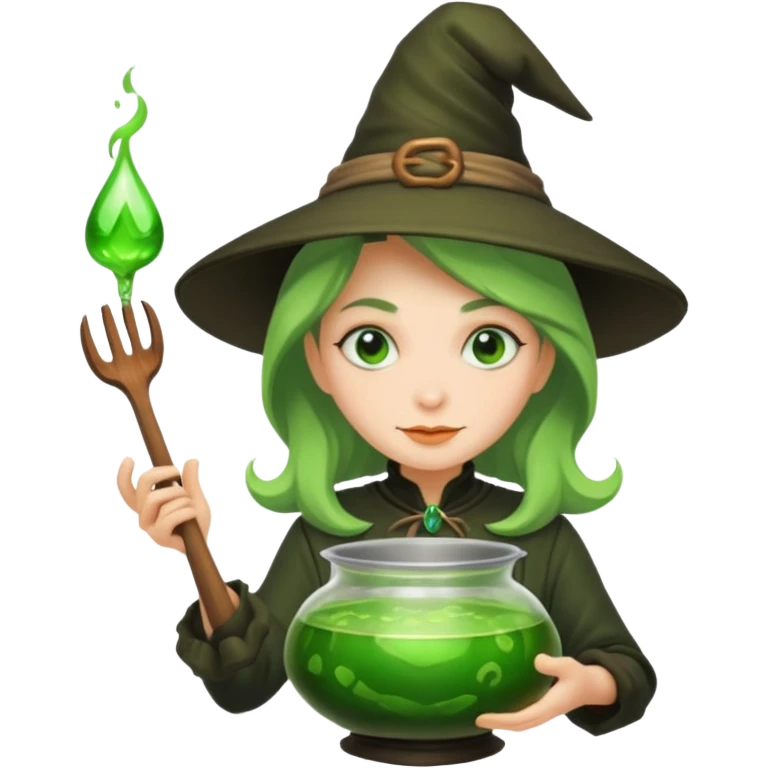 green witch cooking potion emoji