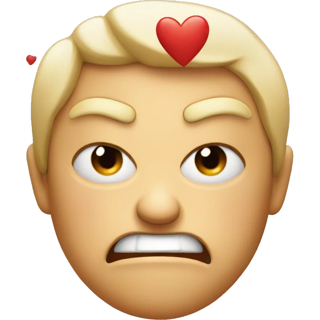 Angry face with hearts around it  emoji
