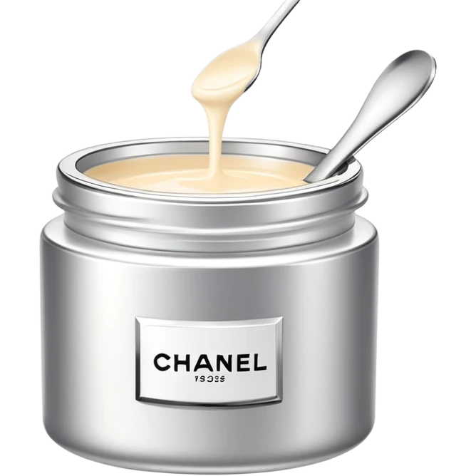 Pale silver Chanel cream pot emoji