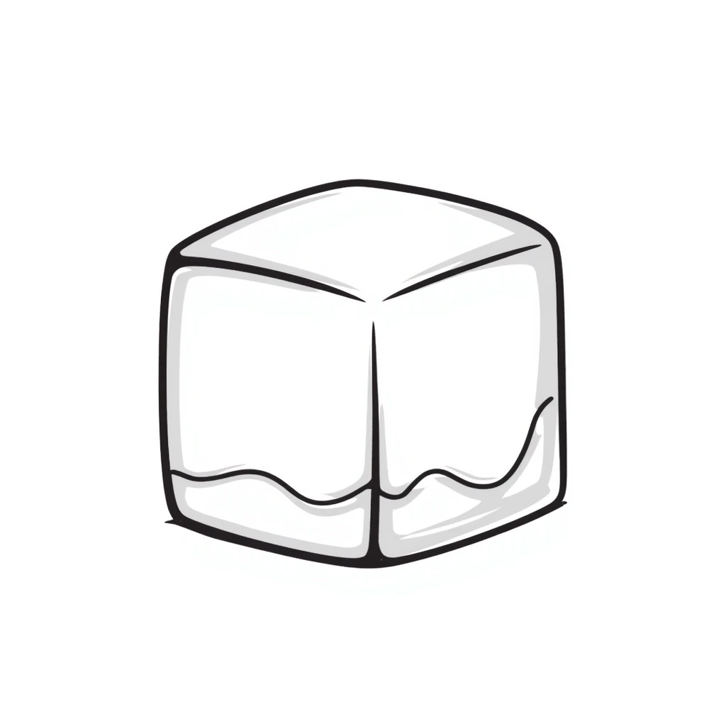 hand drawn ice cube emoji
