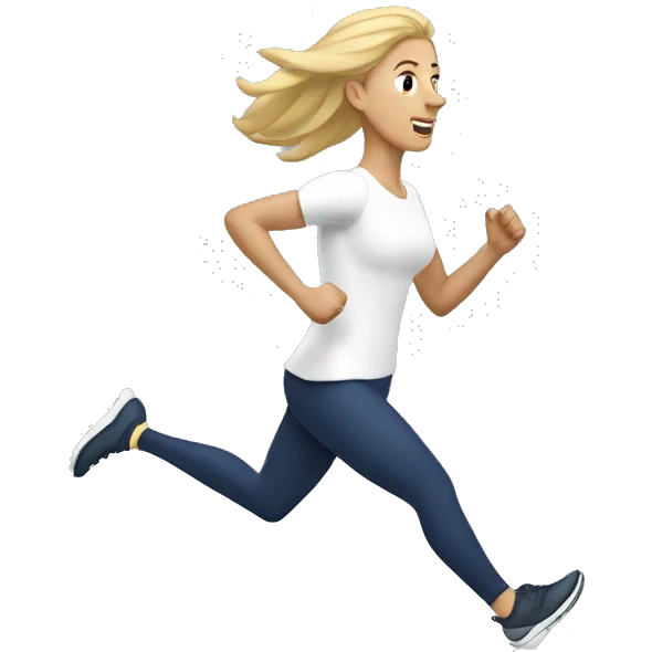 winter solstice white woman running training emoji