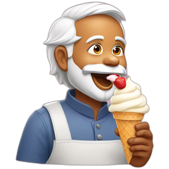 Narendra modi eating ice cream emoji